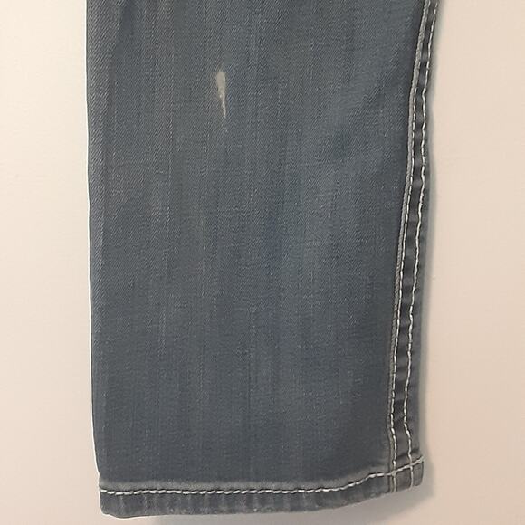 BKE Jeans Womens 30 Bootcut Harper Thick Stitch Mid Rise Whiskers Distressed - Picture 9 of 12